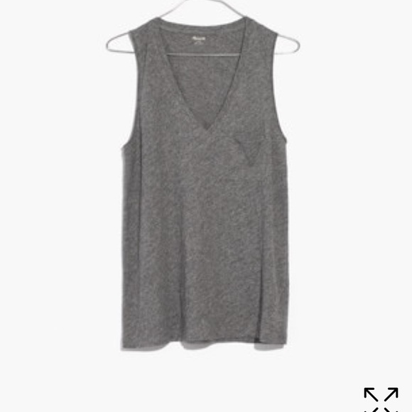 Madewell Tops - Madewell Gray Pocket Tank Top Tee Medium